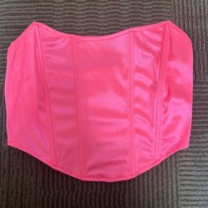 Pink stretchy corset top